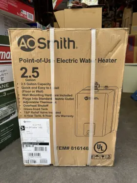 816146 A. O. Smith 035505002679 A.o. Small 2.5 Gallon Point Of Use Electric Water Heater - New