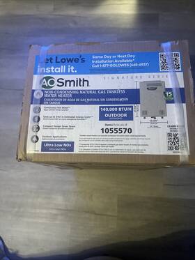 A. O. Smith Gt15-110u-0 A.o. Tankless Water Heater 140 000 Btu Model #gt15-110u-0