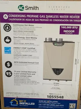 Gt15-240-pi A. O. Smith Indoor Tankless Water Heater Propane Gas