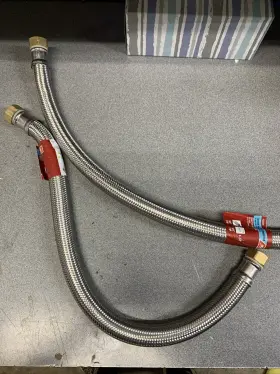 4335345 Ace Water Heater Connector 3/4 Inch X 24 #4335345 Stainless Steel Hoses Lot Of 2