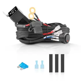 309003n Akd Part Led Light Bar Wiring Harness Kit - 12v 40a Relay Fuse Rock Switch For Off