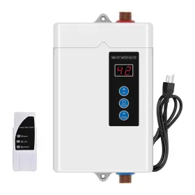 Antuony 726018199498 Electric Tankless Water Heater 110v 3kw Digital Display Self-modulating