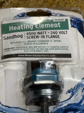 100108407 Apcom Sandhog 4500 Watt 240 Volt Screw-in Water Heater Element