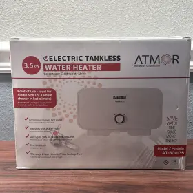 At-800-35 Atmor New 3.5kw 120v 0.5gpm Single Sink Tankless Electric Water Heater