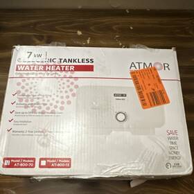 Atmor At-800-70 Inline 800 Electric Tankless Water Heater Compact 7kw White