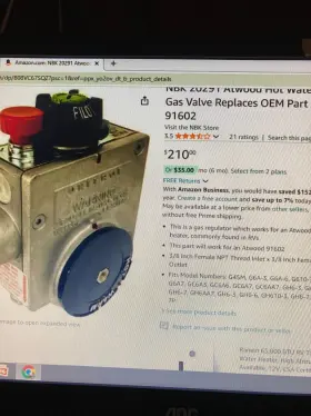 20291 Atwood Click Image To Open Expanded View Nbk Hot Water Heater Gas Valve R