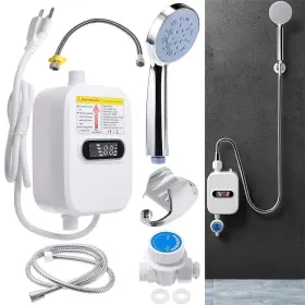 Noss1-1 Augienb 3500w Electric Tankless Water Heater Shower Head Set Instant Hot Lcd
