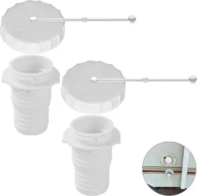Freshwatercap2pk-white Aussio 2-pack White Fresh Water Fills Cap Rv Tanks And Strap Camper