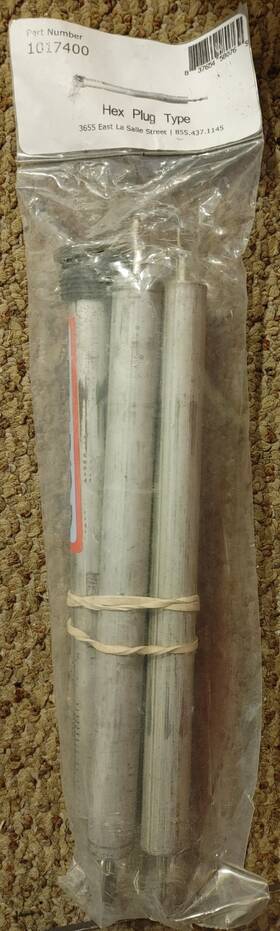 Blue Lightning 1017400 44 Inch Magnesium Anode Rod Hex Plug Flexible 4 Sections