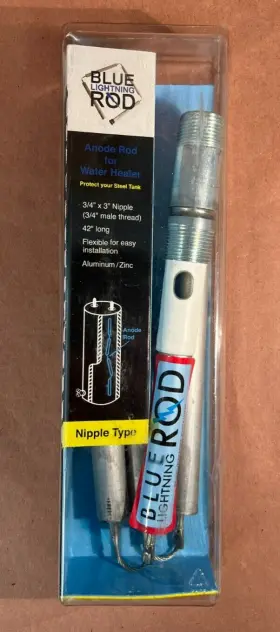 1027510 Blue Lightning Rod 859939007136 Lightining Water Heater Anode 3/4 Inch X 3 Nipple 42 Long