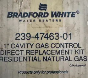 239-47463-01 Bradford White 1 Inch Cavity Gas Control Direct Replacement Kit Ng -new