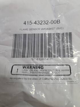 Bradford White 415-43232-00b Ef Flame Sensor With Gasket