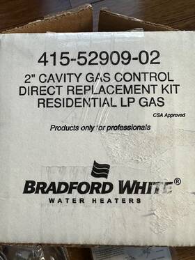 Bradford White 415-52909-02 Lp Gas 2 Inch Cavity Control Kit