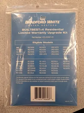 415-53337-01 Bradford White Level 1 10 Year Warranty Upgrade Kit