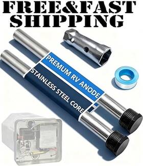 Branded Yr-01 2-pack Rv Water Heater Anode Rod 9.25 Inch X 3/4 Npt Premium Magnesium Rods