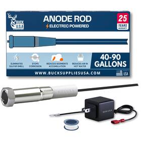 Buck U.s.a B0f72lvzmn U.s.a Powered Anode Rod For Hot Water Heater 40-90 Gallon 25-year Warranty