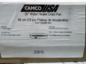 20816 Camco Manufacturing 26 Inch Aluminum Water Heater Drain Pan With Cpvc Fitting Lot Of 6 New