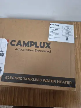 Camplux 850052972486 Electric Tankless Water Heater 6kw 250v White