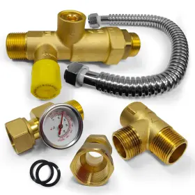 Charman Manufacturing 847877099306 3/4 Inch Tank Booster Water Heater Thermostatic Mixing Valve With Corrugated Hos