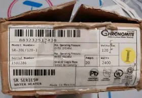 Sr-20l Chronomite Sr-20l/120-i Point-of-use Water Heater. Sr-20l/120-i. 120v Open Box Unused
