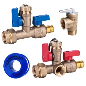 3010-fba Cmi Inc - 3/4 Inch Pex A Tankless Water Heater Isolation Service Valve Kit Incl