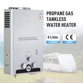 Whwnp08 Co-z 8l Lpg Propane Gas Hot Water Heater Instant Tankless Boiler W Led Display