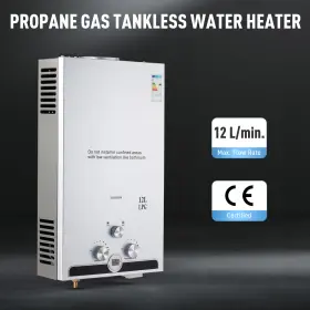 Whwnp12 Co-z 12l Tankless Propane Gas Water Heater With 20.4kw Heat Output And Led Display