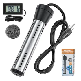 2000w Dastminear 718387538008 Immersion Water Heater With Dry Burn Protection Auto Shut-off - Portabl