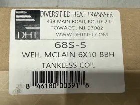 68s-5 Dht Diversified Heat Transfer Weil Mclain 6x10 8bh Tankless Coil New
