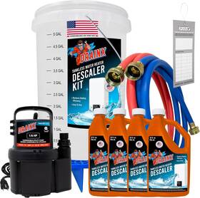 Drainx 840140310337 Tankless Water Heater Flush Kit Includes 4 Quarts Descaling Solution