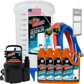 Drainx 840140310337 Tankless Water Heater Flush Kit Includes 4 Quarts Descaling Solution