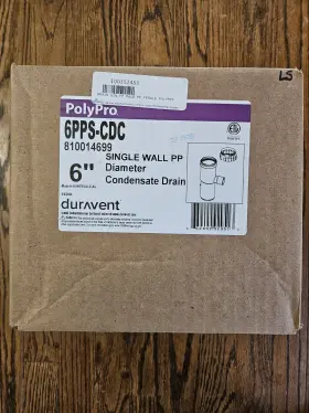 6pps-cdc Duravent Polypro Single Wall Condensate Drain