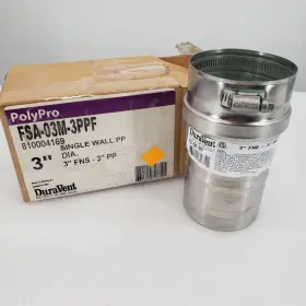 Fsa-03m-3ppf Duravent Polypro Single Wall Gas Vent 3 Inch Fns - Pp