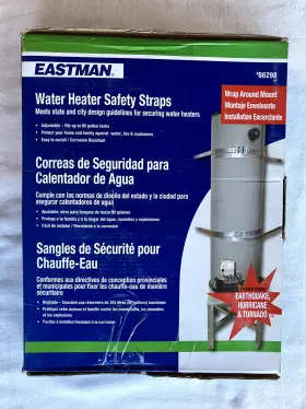 86298 Eastman Water Heater Safety Straps Wrap Around Mount Up To 80 Gal 120 Inch