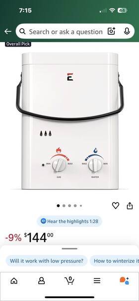 Eccotemp L5-ob L5 Portable Tankless Water Heater 1.5 Gpm 20 Psi