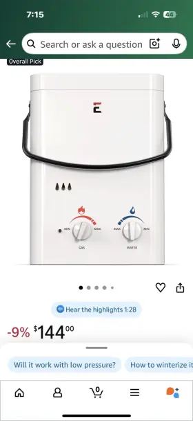 L5-ob Eccotemp L5 Portable Tankless Water Heater 1.5 Gpm 20 Psi