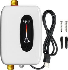Ecoaptunit 313021773748 Tankless Water Heater Electric 110v 3000w Switch Between Fahrenheit Or Celsius