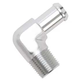 Edelbrock 085347081790 8179 Heater Hose Fitting 90 Degree 1/2 Inch Npt And 5/8 Barb Clear Anodize