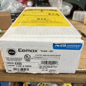 Eemax 091654065422 Tankless Water Heater Inch Thermostatic Model Ex55 5.5w 240v - New