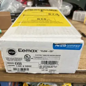 Ex55 Eemax 091654065422 Tankless Water Heater Inch Thermostatic Model 5.5w 240v - New