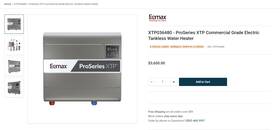 Eemax 091654925450 Proseries Xtp Electric Tankless Water Heater Xtp036480