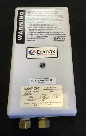 Ex60t Eemax Tankless Water Heater Electric 6kw 277vac 150 Psi Ex60t Eemax Tankless Water Heater Electric 6kw 277vac 150 Psi