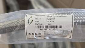 Efield Jm72002 Flexible Stainless Steel Water Heater Connector Hose 1/2 Inch X 3/4 24 Lead Free