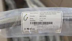 Jm72002 Efield Flexible Stainless Steel Water Heater Connector Hose 1/2 Inch X 3/4 24 Lead Free