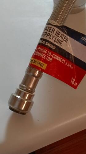 Everbilt 1005346943 18 In Water Heater Supply Line 3/4 Push-to-connect Stainless Flex