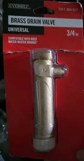 1011354017 Everbilt 3/4 Inch Brass Drain Valve Hot Water Heater Boiler