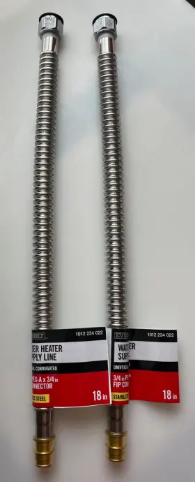 1012234022 Everbilt Water Heater Supply Line 18 Inch Long 3/4 Fip X Pex-a Ss Lot Of 2 New