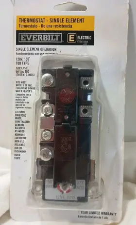 Everbilt 662766525021 T-o-d H/hlc Single-element Thermostat For Residential Water Heaters