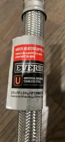 Ebbc-07-24a Everbilt Water Heater Supply Line Stainless Steel 3/4 Fip X 24-in R3