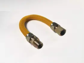 Ez-fluid 641945118582 48 Inch Corrugated Stainless Steel Yellow Epoxy Coated Gas Flex Supply Connector